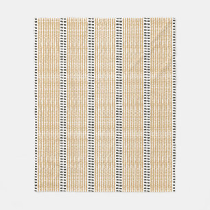 Simple modern versatile stripes yellow black contr fleece blanket
