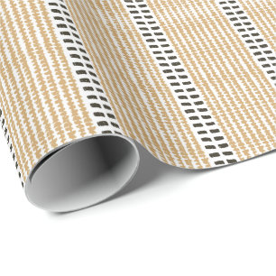 Simple modern versatile stripes yellow black contr wrapping paper