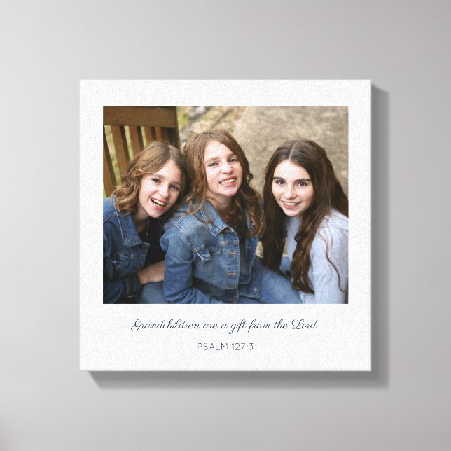 Simple Modern Verse | Grandchildren Photo Canvas Print (Front)
