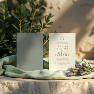 Simple Modern Vertical Stripes Wedding Invitation