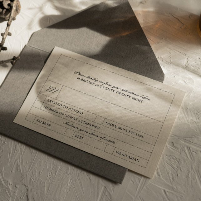Simple & Modern Vintage Label Meal Choise RSVP Card (Creator Uploaded)