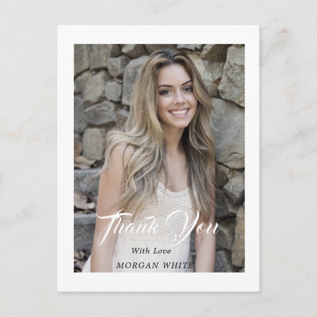 Simple Modern Virtual Graduation  Photo Invitation Postcard (Front)