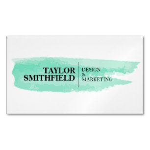 Simple Modern Watercolor Brush Stroke Magnetic Business Card