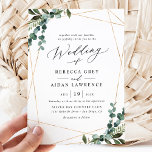 Simple Modern Watercolor Greenery Gold Wedding Invitation<br><div class="desc">This elegant Rustic Greenery Gold collection features mixed watercolor greenery botanicals,  modern calligraphy script paired with a classy serif font in black and a custom monogram on the back. Matching items available.</div>