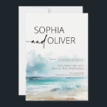 Simple Modern Watercolor Seaside Coastal Wedding Invitation<br><div class="desc">Simple Modern Watercolor Seaside Coastal Wedding Invitation</div>