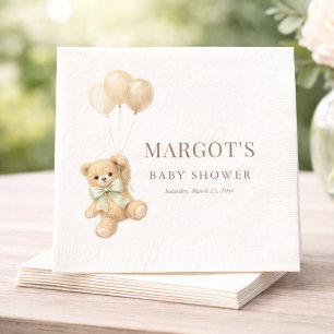 Simple Modern We Can Bearly Wait Baby Shower Party Napkin