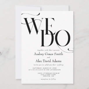 Simple Modern We Do Wedding Invitation