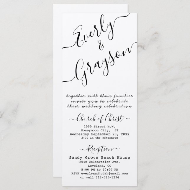 Simple Modern Wedding (Front/Back)