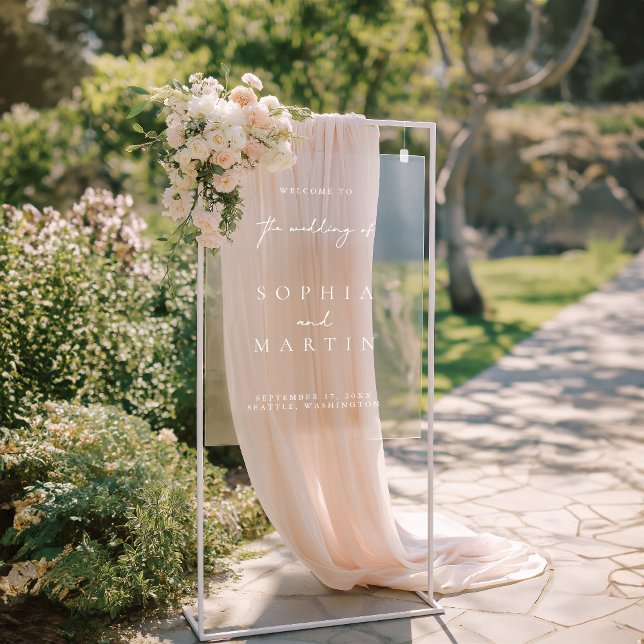 Simple Modern Wedding Acrylic Welcome Sign (Simple Modern Wedding Acrylic Welcome Sign)