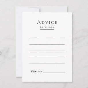 Simple Modern Wedding Advice Card