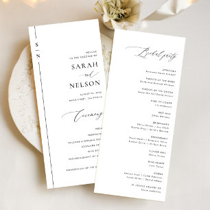 Simple Modern Wedding Ceremony Program Invitation
