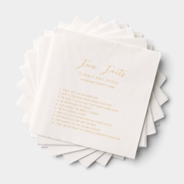 Simple Modern Wedding Foil Napkins (Insitu (Stacked))