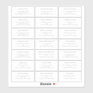 Simple Modern Wedding Guest Address Label