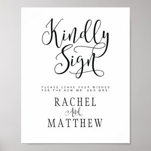 Simple&Modern Wedding Guestbook Sign Value Poster