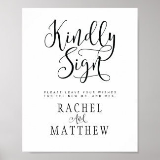 Simple&Modern Wedding Guestbook Sign Value Poster