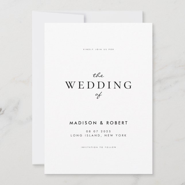 Simple Modern Wedding Invitation (Front)