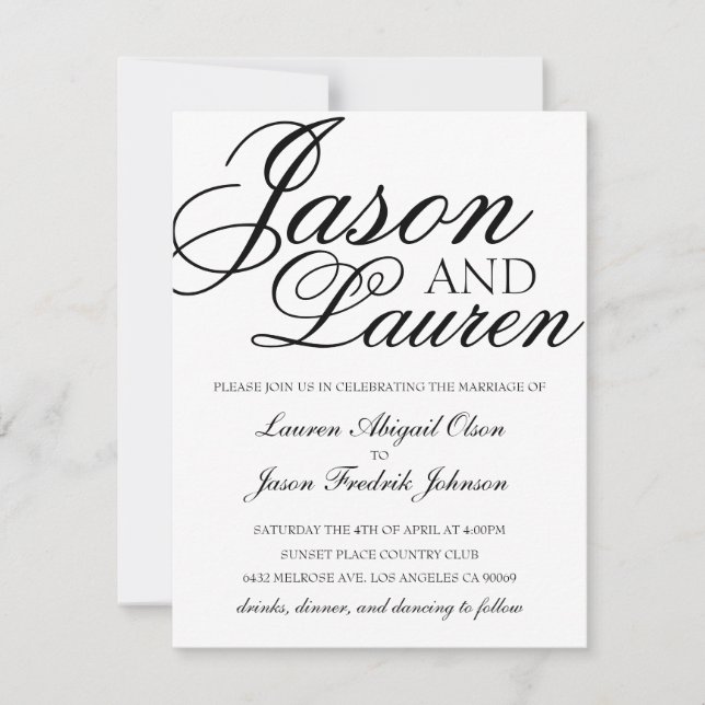 Simple Modern Wedding Invitation (Front)