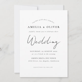 Simple Modern Wedding Invitation