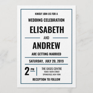 Simple Modern Wedding Invitation