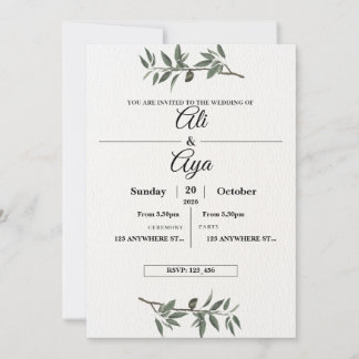 Simple Modern Wedding Invitation | Clean Minimal D