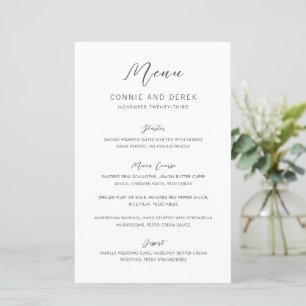 Simple Modern Wedding Menu