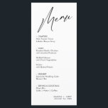 Simple & Modern Wedding Menu Card<br><div class="desc">This Simple & Modern Wedding Menu Card is for the minimalist couple. Changeable colours to fit any palette.</div>