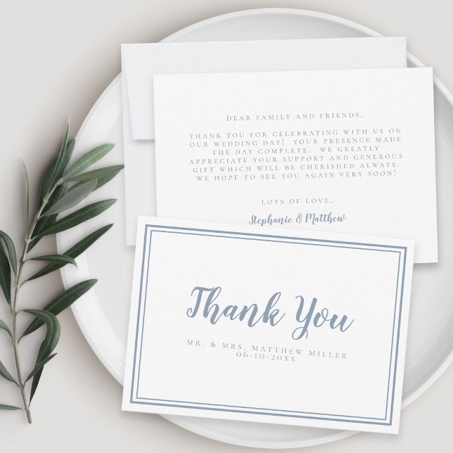Simple Modern Wedding Message  Thank You Card (Simple Modern Wedding Message Thank You Card)