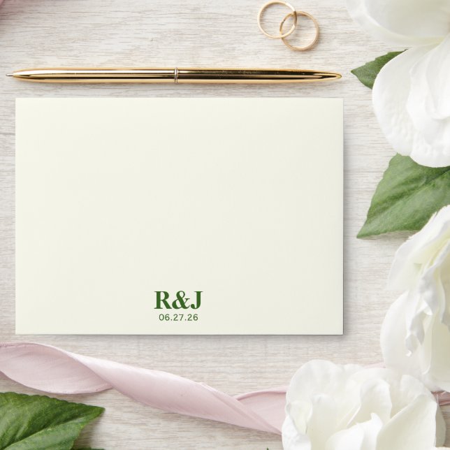 Simple Modern Wedding Monogram Envelope (Wedding)