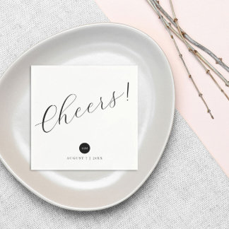 Simple Modern Wedding Napkins - Cheers!