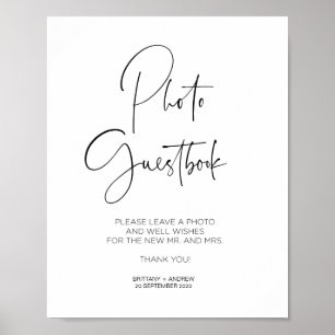 Simple Modern Wedding Photo Guest Book Sign