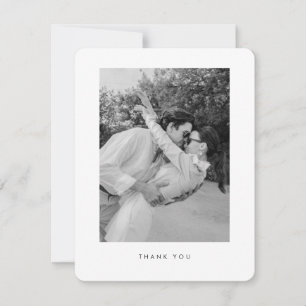 Simple Modern Wedding Photo Rounded Thank You Card
