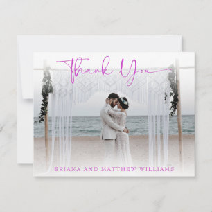 Simple Modern Wedding Photo Thank You Card