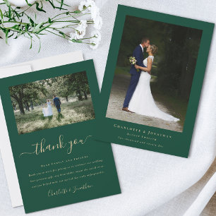 Simple Modern Wedding Photo Thank You Card
