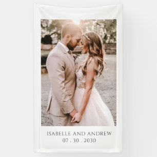 Simple Modern Wedding Photo Wedding Reception Banner