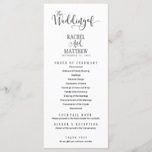 Simple&Modern Wedding Program Card