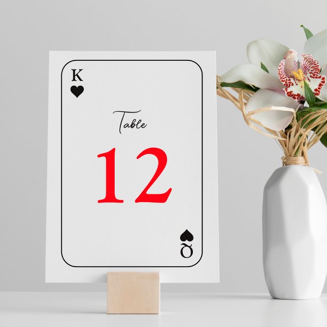 Simple Modern Wedding Queen King Table Number Card (Creator Uploaded)