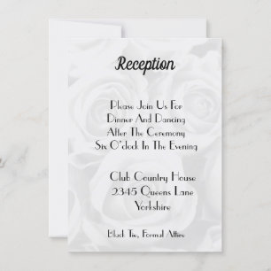 Simple Modern Wedding Reception Invitation Card