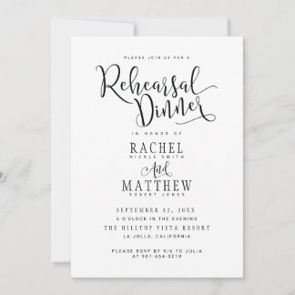 Simple&Modern Wedding Rehearsal Dinner Invitation 