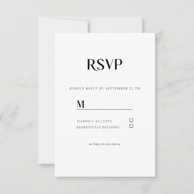 Simple Modern Wedding RSVP Card (Front)