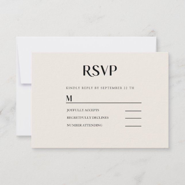 Simple Modern Wedding RSVP Card (Front)