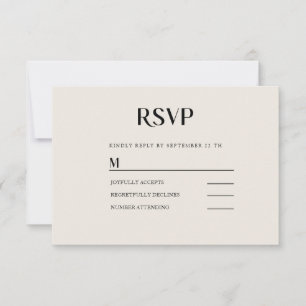 Simple Modern Wedding RSVP card