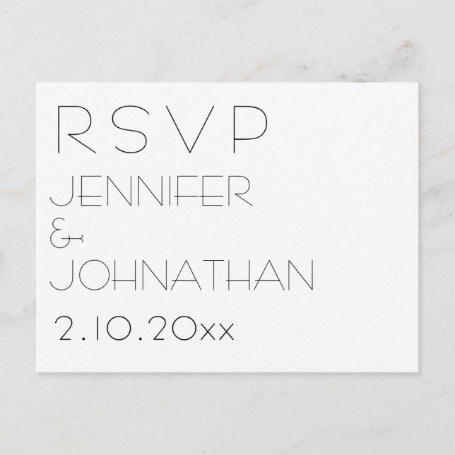 Simple modern wedding rsvp cards (Front)