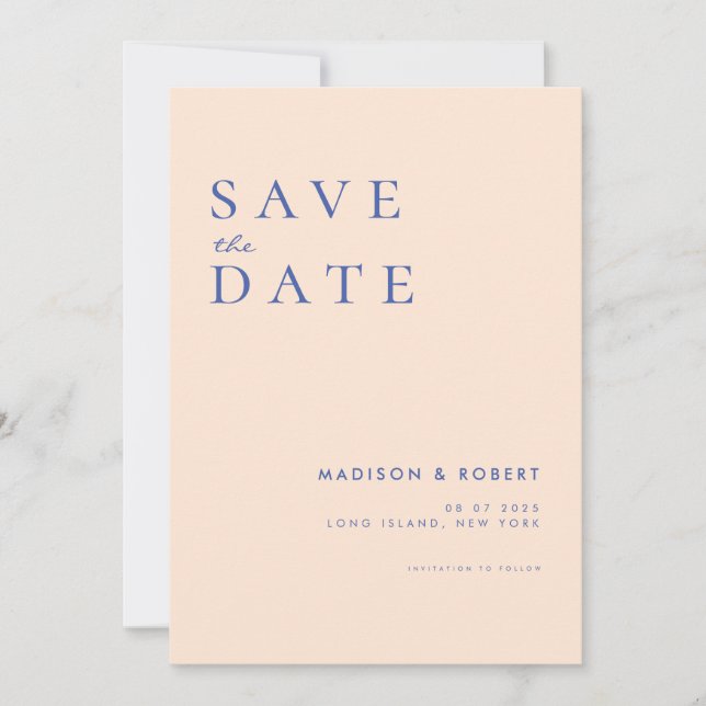 Simple Modern Wedding Save the Date (Front)