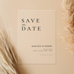 Simple Modern Wedding Save the Date Acrylic Invitations