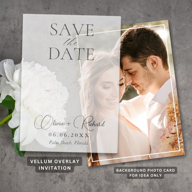 Simple Modern Wedding Save The Date Clear Overlay Vellum Invitations (Simple Modern Wedding Save The Date Clear Overlay Vellum Invitations
)