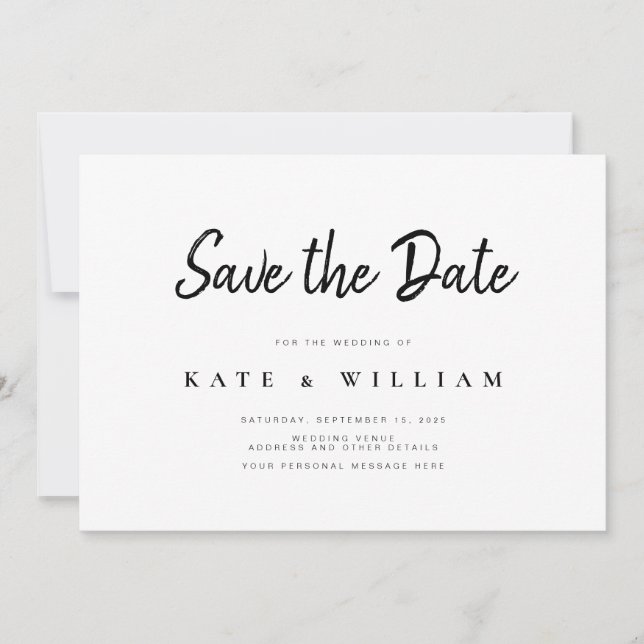 Simple Modern Wedding Save the Date Invitation (Front)