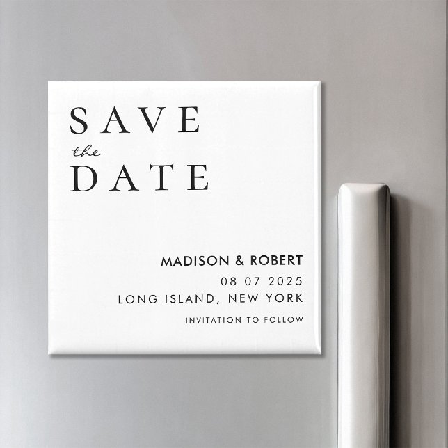 Simple Modern Wedding Save the Date Magnet (Creator Uploaded)
