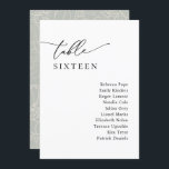 Simple Modern Wedding Seating Chart Table Cards<br><div class="desc">Designed to coordinate with our Romantic Script wedding collection, this Seating Chart card, features a sweeping calligraphy script text paired with a classy serif & modern sans font in black and with a frosted sage back. The text and background can be changed to any colour to match your theme. To...</div>