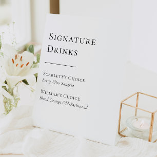 Simple Modern Wedding Signature Drinks Sign