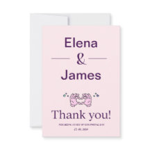 Simple Modern Wedding Thank You Card